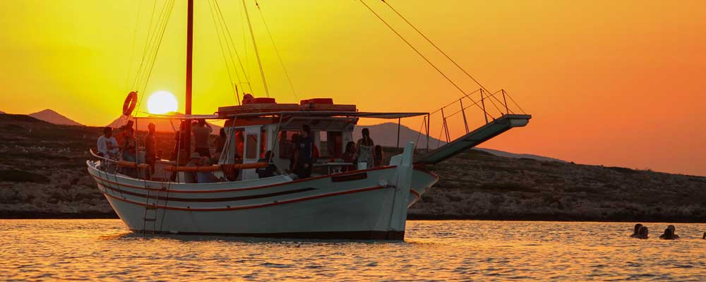 Aliki Sunset With Traditional Boat